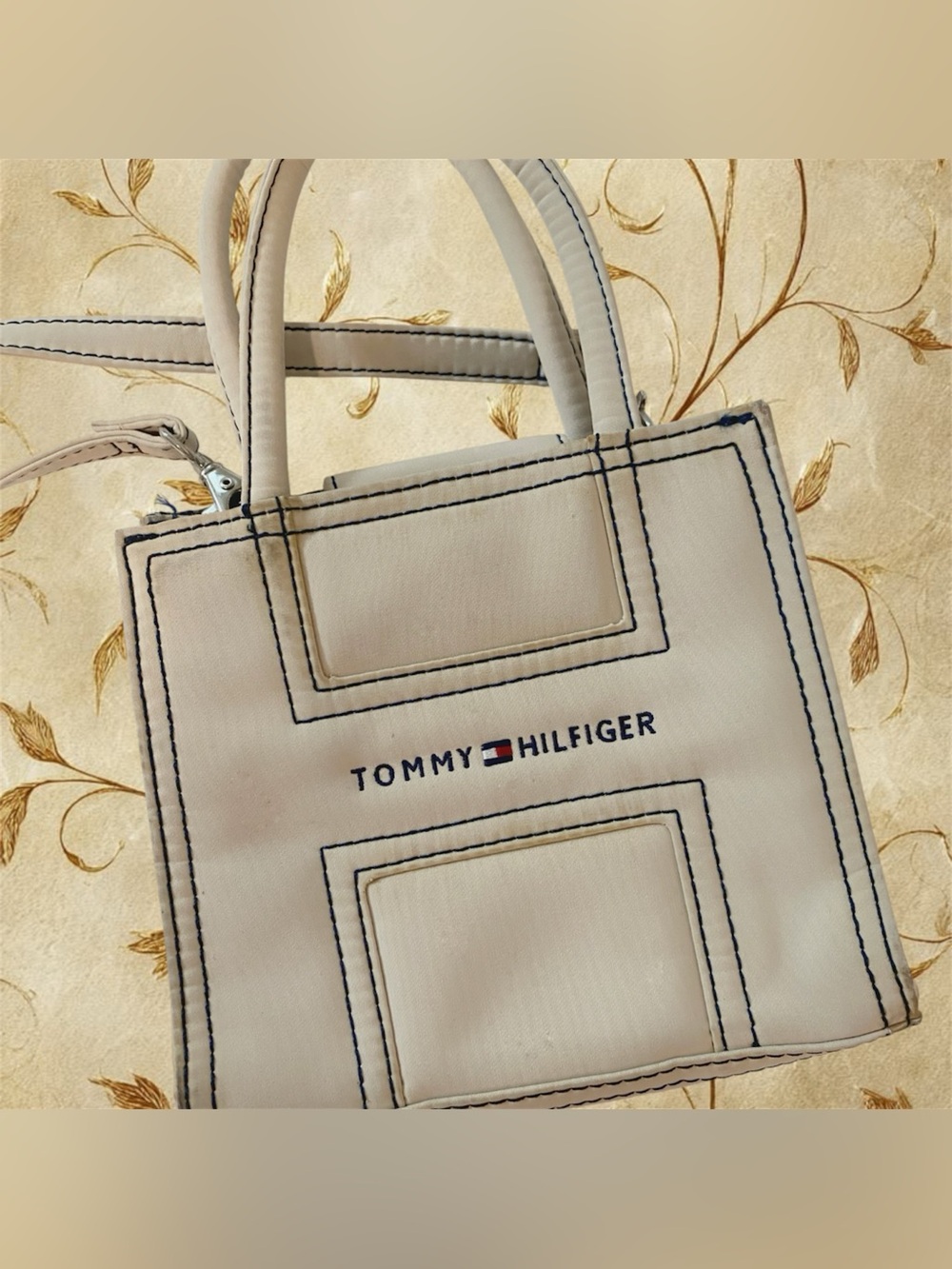 Tommy Hilfiger Mini Top Handle Crossbody Bag Cream/Tan